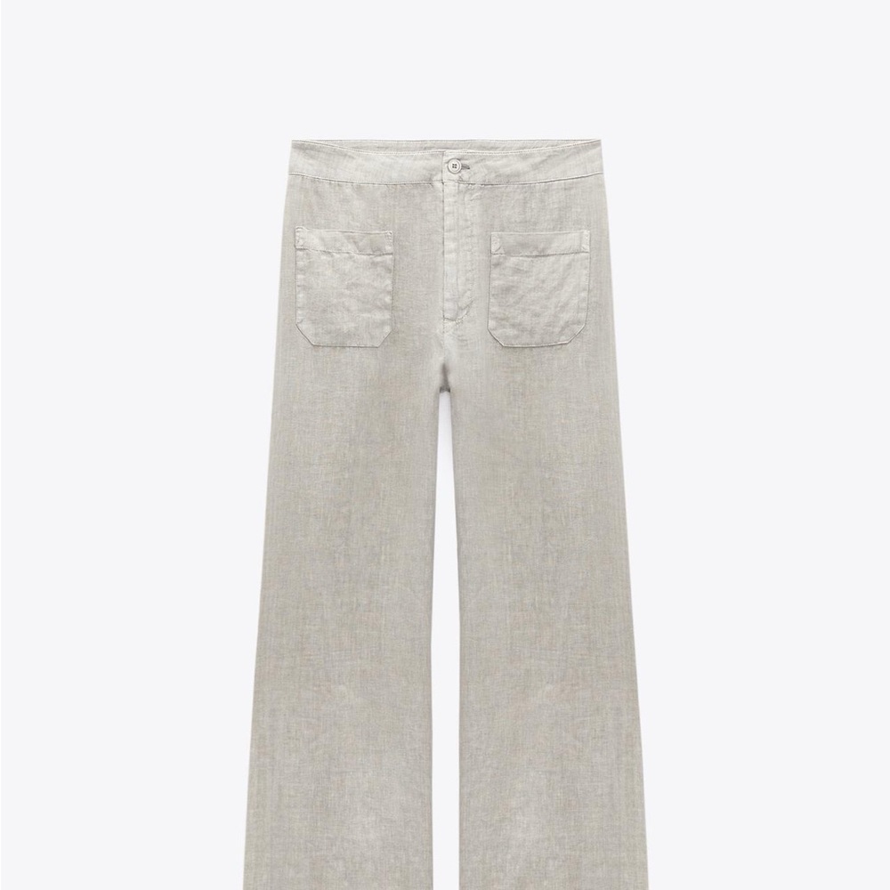 Zara Wide Leg Pants in Light Gray